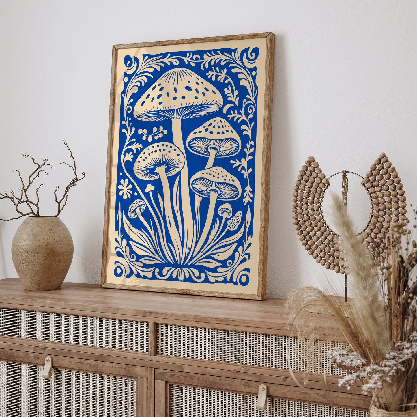 Blue Mushroom Poster