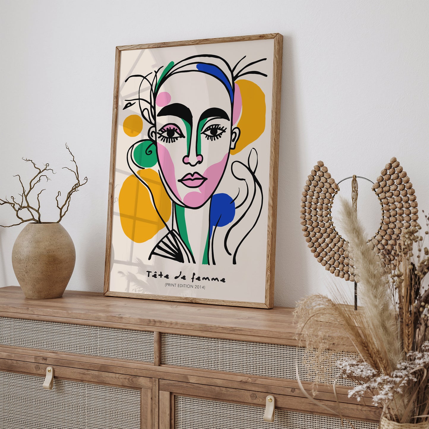 Tete de Femme Woman Portrait Art Print