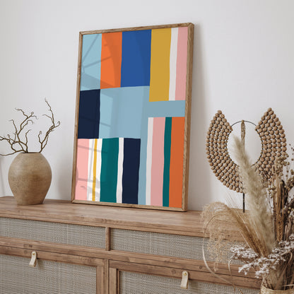 Colorful Striped Retro Wall Art