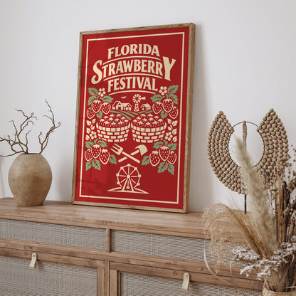 Vintage Florida Strawberry Festival Poster