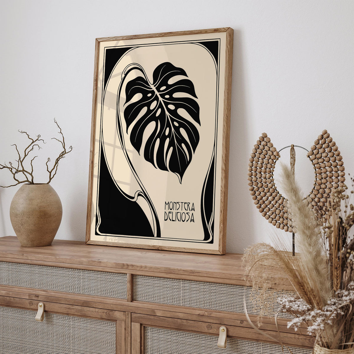 Art Deco Monstera Leaf Poster