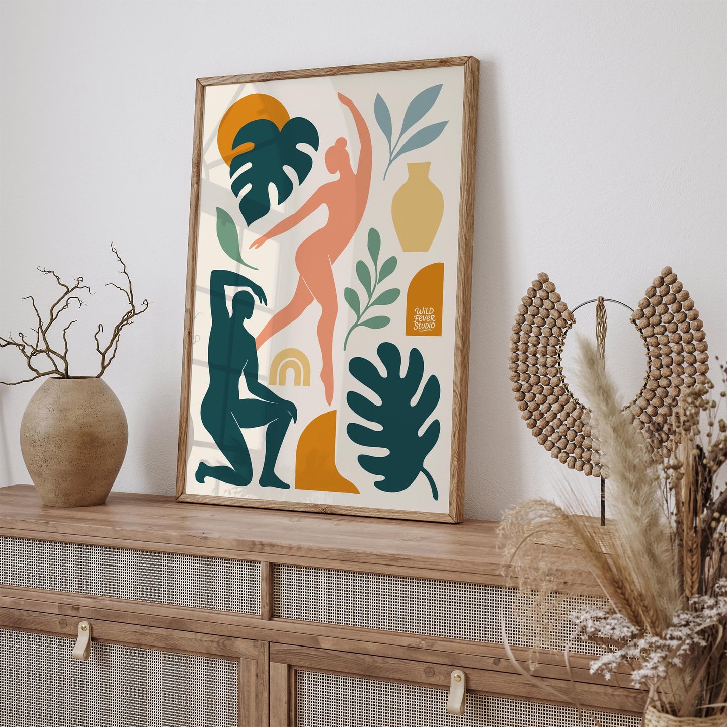Abstract Dance - Modern Boho Minimal Figurative Wall Art Print