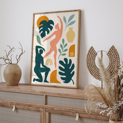 Abstract Dance - Modern Boho Minimal Figurative Wall Art Print