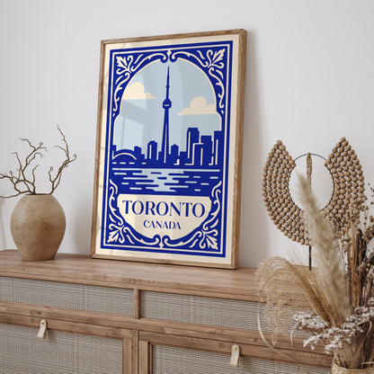 Toronto Canada Poster - Blue Canadian Cityscape Print