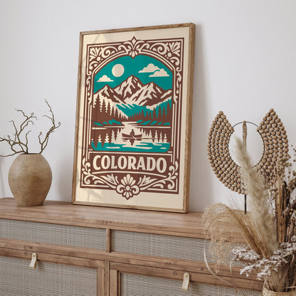 Colorado Travel Poster - Retro Landscape Wall Art