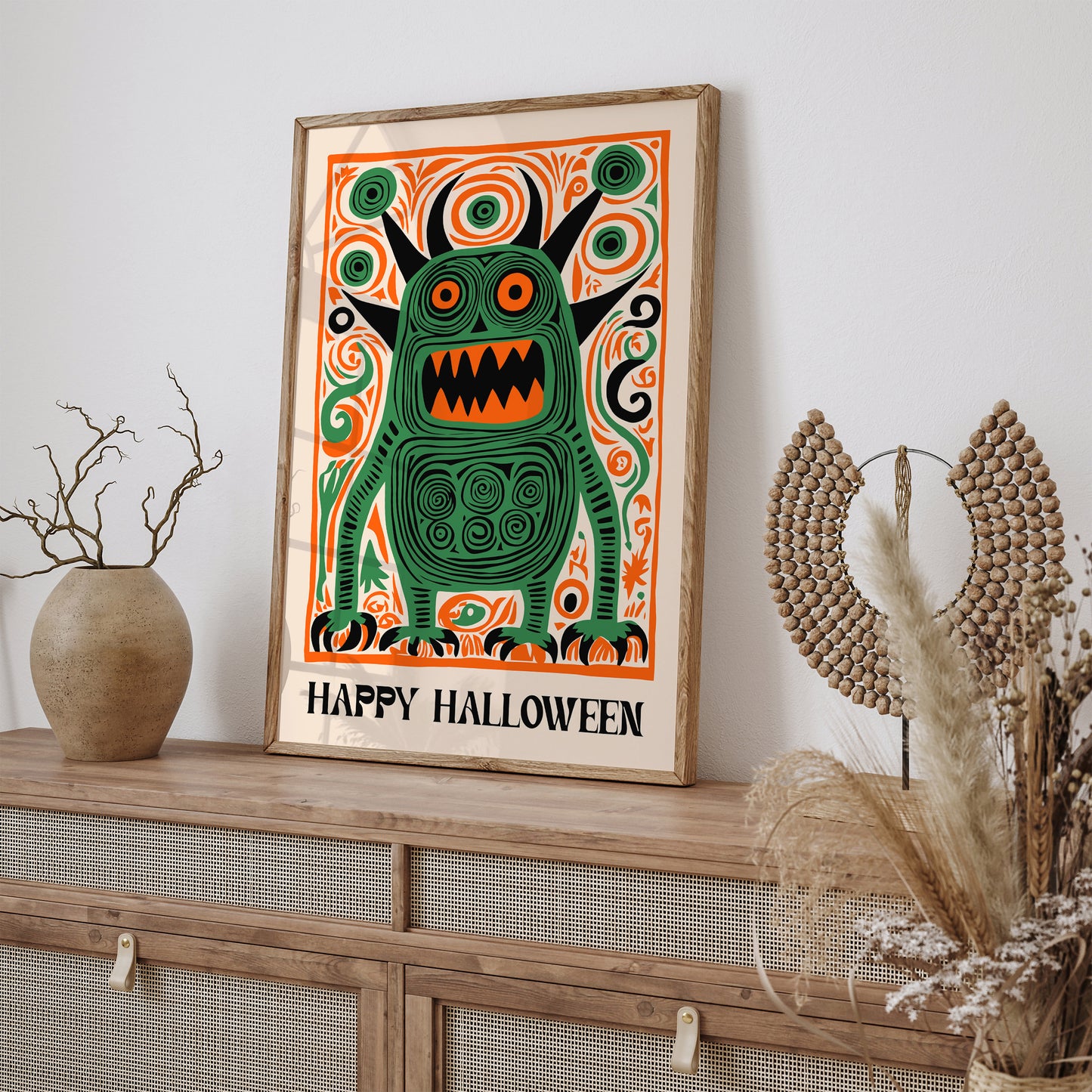 Happy Crazy Halloween 2024 Home Decor Art Print