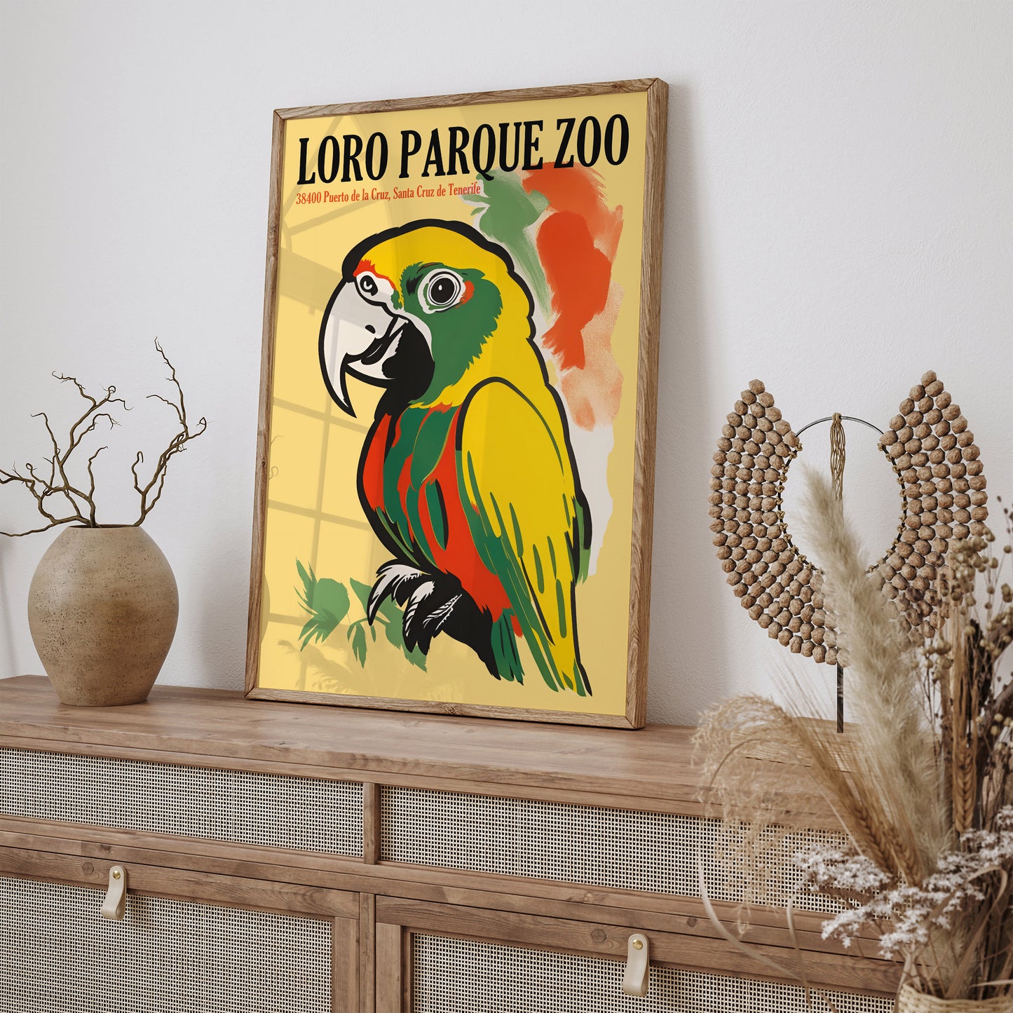 Loro Parqie Zoo Retro Parrot Poster