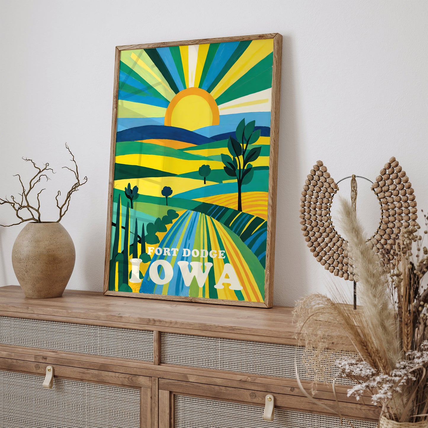 Fort Dodge Iowa Travel Retro Wall Art