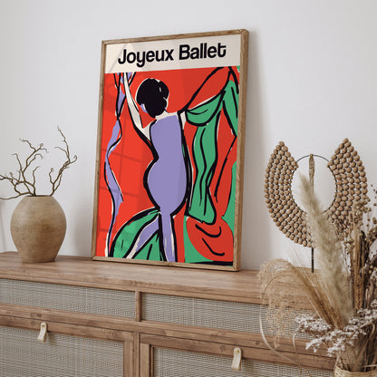 Joyeux Ballet Retro Ballerina Poster