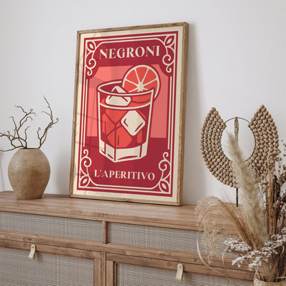 Negroni L'Aperitivo Cocktail Poster