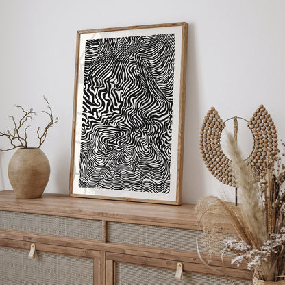 Black and White Abstract Art Print 2024