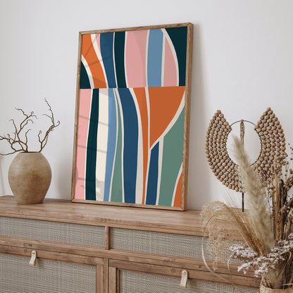 Mid Century Modern Striped Art Print