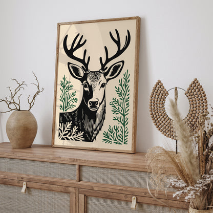 Reindeer Portrait Art Print