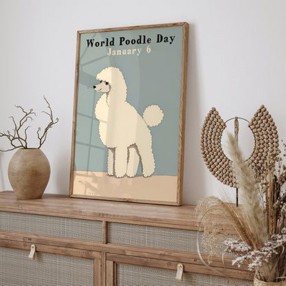 World Poodle Day Pastel Neutral Wall Art