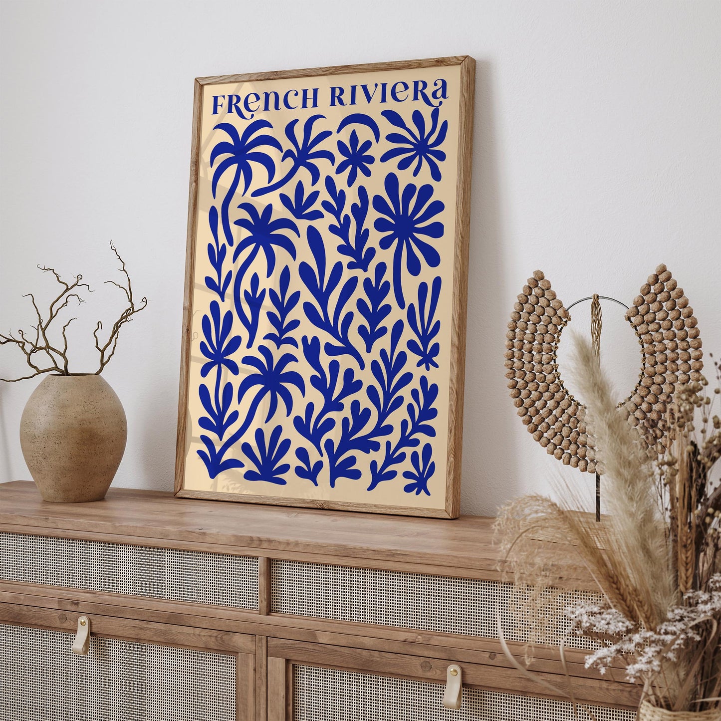French Riviera Blue Coral Reefs Abstract Poster