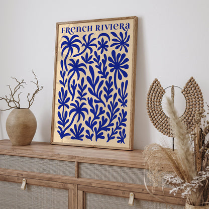 French Riviera Blue Coral Reefs Abstract Poster
