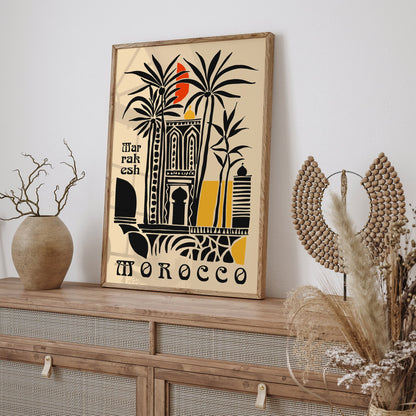 Morocco Marrakesh Travel Poster