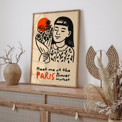 Meet me at the Paris Flower Market Poster