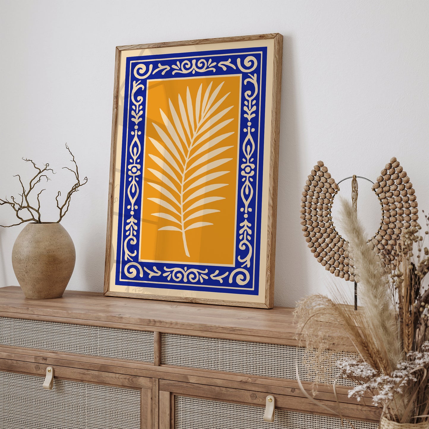 Palm Leaf Botanical Wall Art Print - Tropical Home Decor Poster