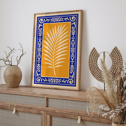 Palm Leaf Botanical Wall Art Print - Tropical Home Decor Poster