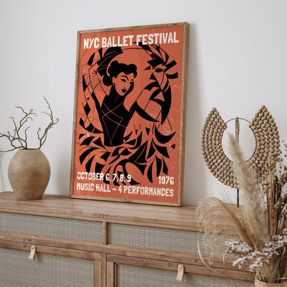 NYC Ballet Festival Retro Ballerina Print