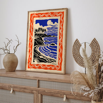 Molokai Hawaii Island Travel Poster