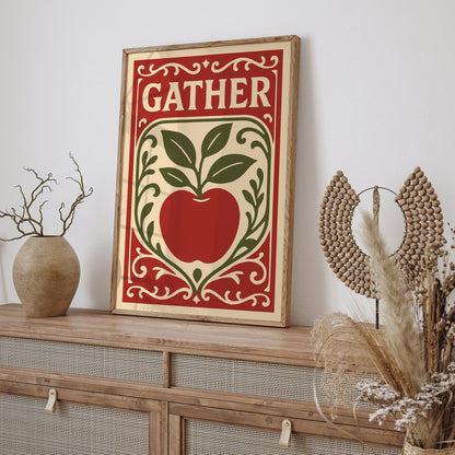 Gather Art Print - Kitchen Quote Poster