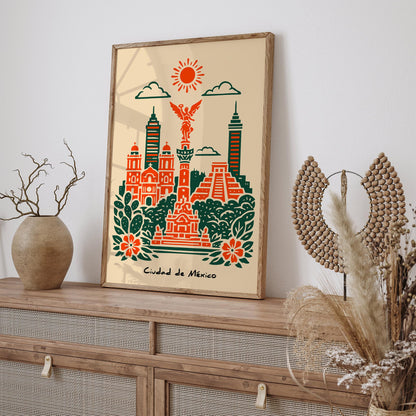 Ciudad de Mexico Travel Poster Print