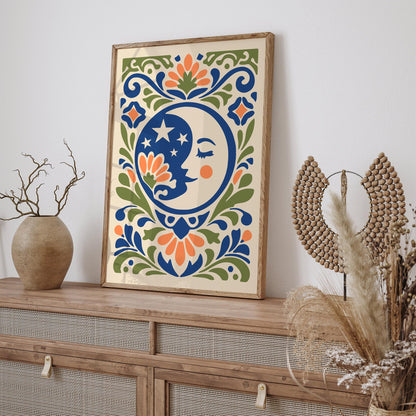 Cute Moon Poster - Kids Room Wall Art