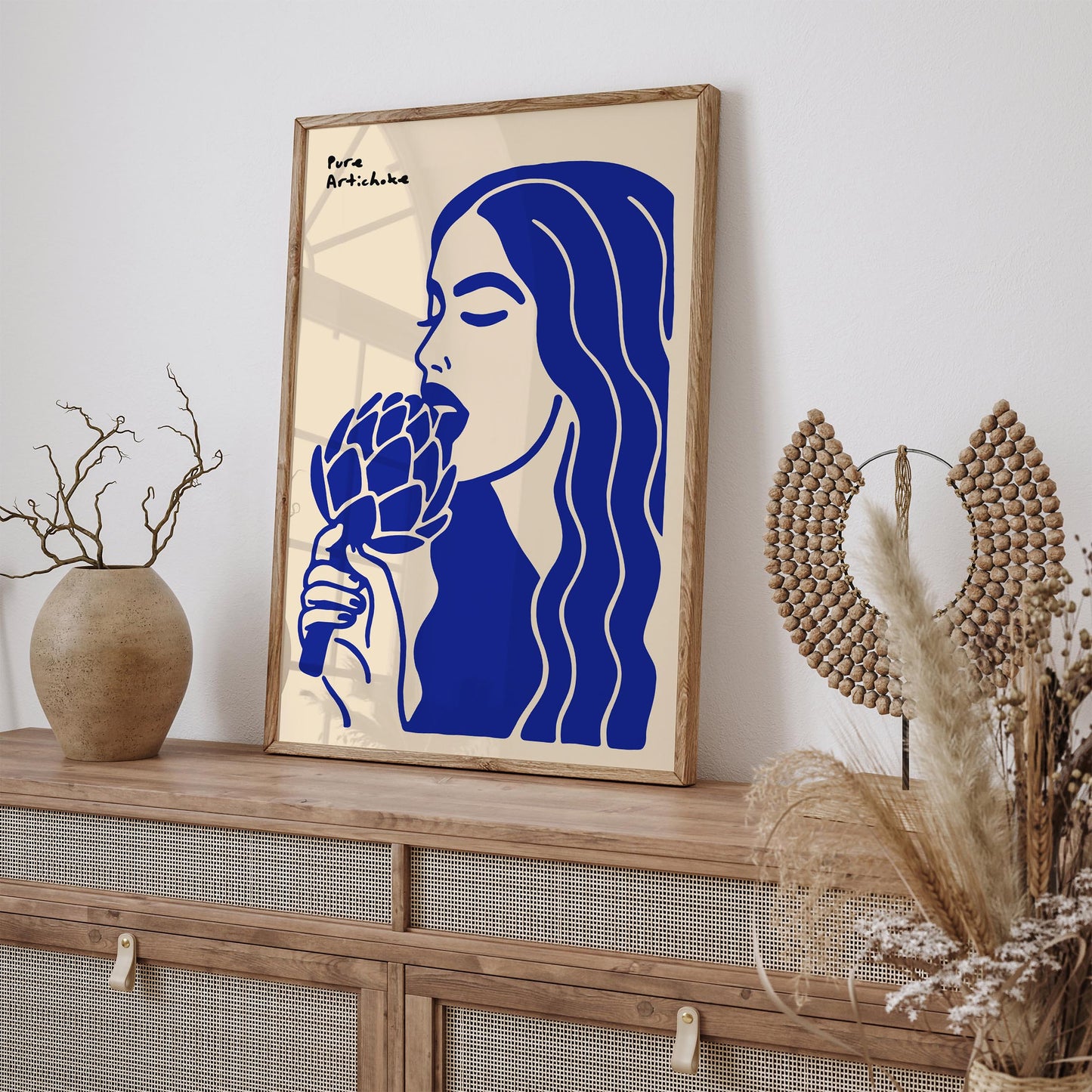 Artichoke Girl Poster - Funny Kitchen Wall Art