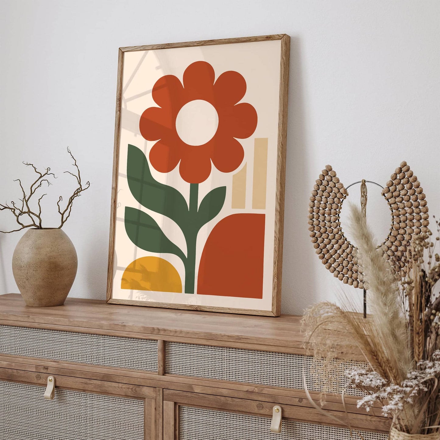 Modern Big Red Flowers - Minimalist Art Print