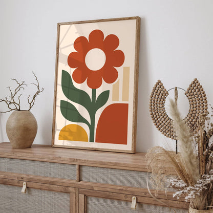 Modern Big Red Flowers - Minimalist Art Print