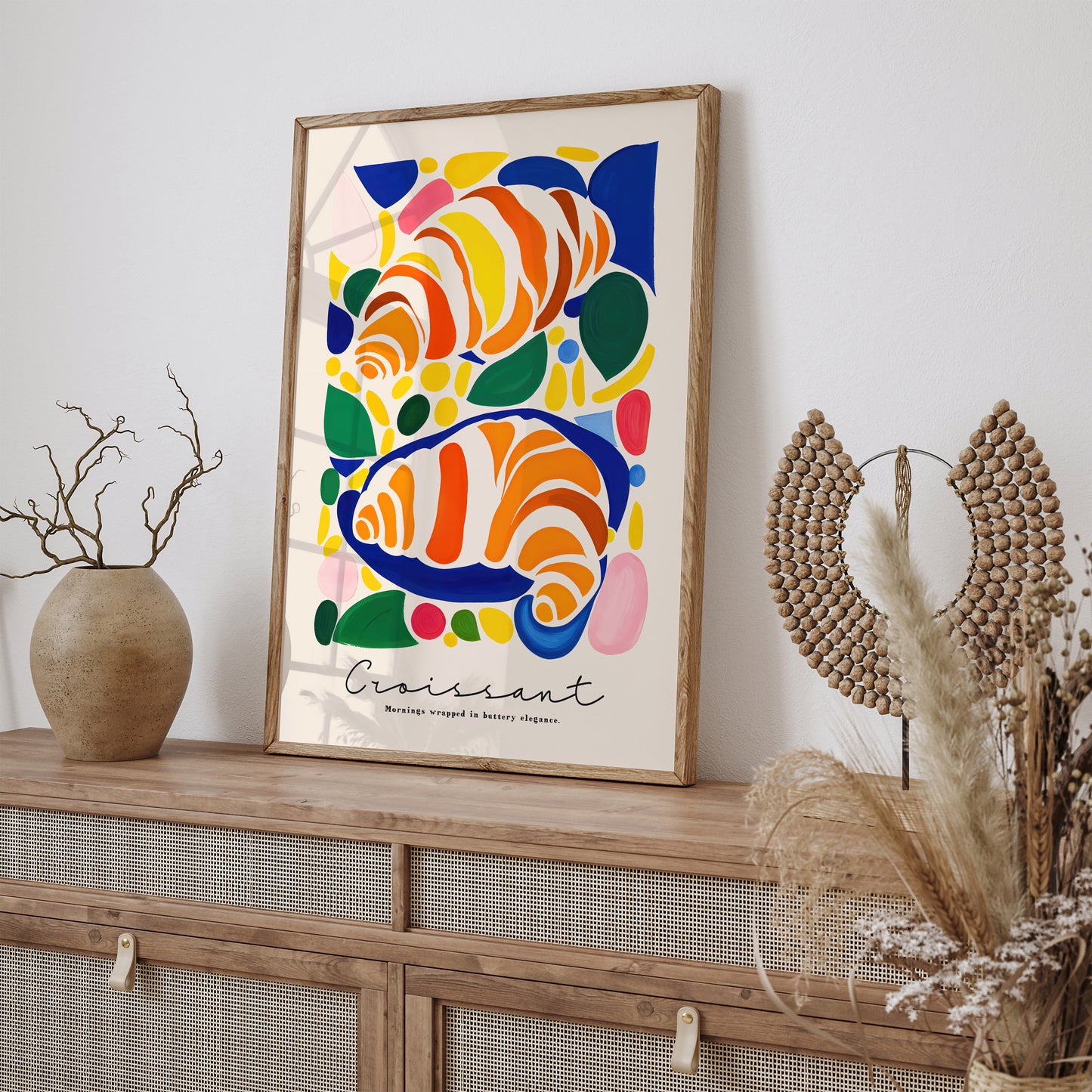 Croissant Colorful Wall Art Print