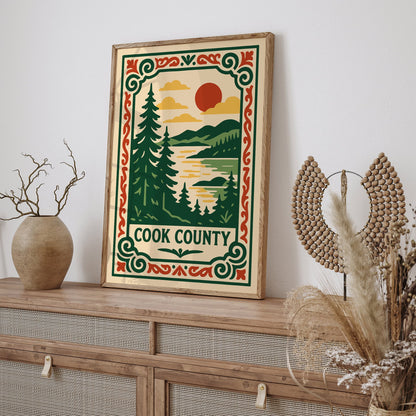 Cook County Travel Poster - Landscape Art Print