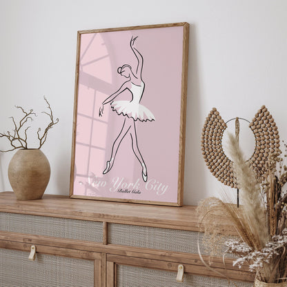 New York City Ballet Gala Poster - Pink Ballerina Wall Art