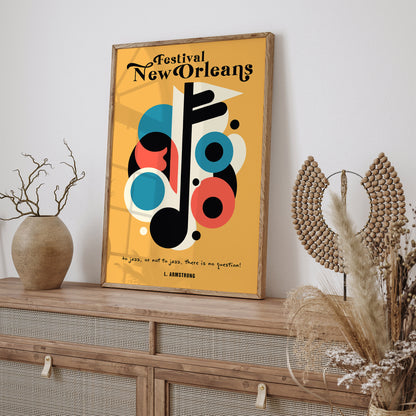 Yellow New Orleans Music Poster