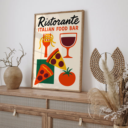 Ristorante Italian Food Bar Retro Poster