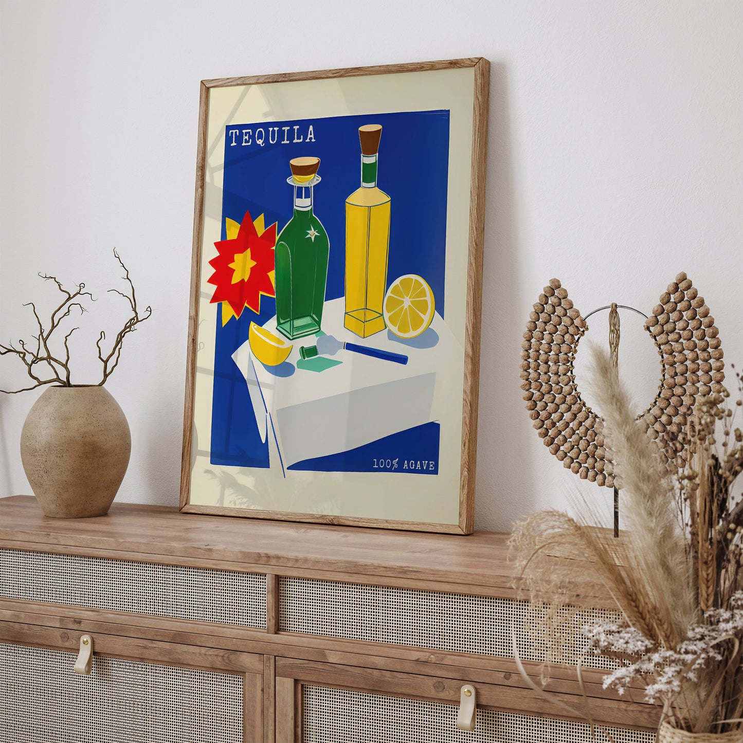 100% Agave Tequila Vintage Poster