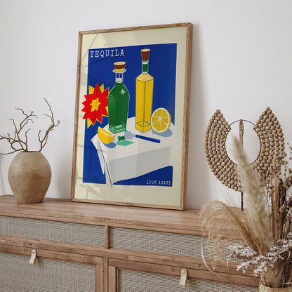 100% Agave Tequila Vintage Poster