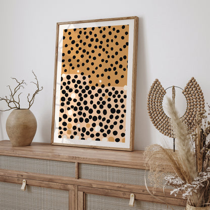 Boho Chic Dots Neutral Abstract Art Print