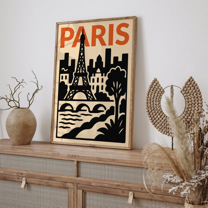 Paris Modern Cityscape Poster