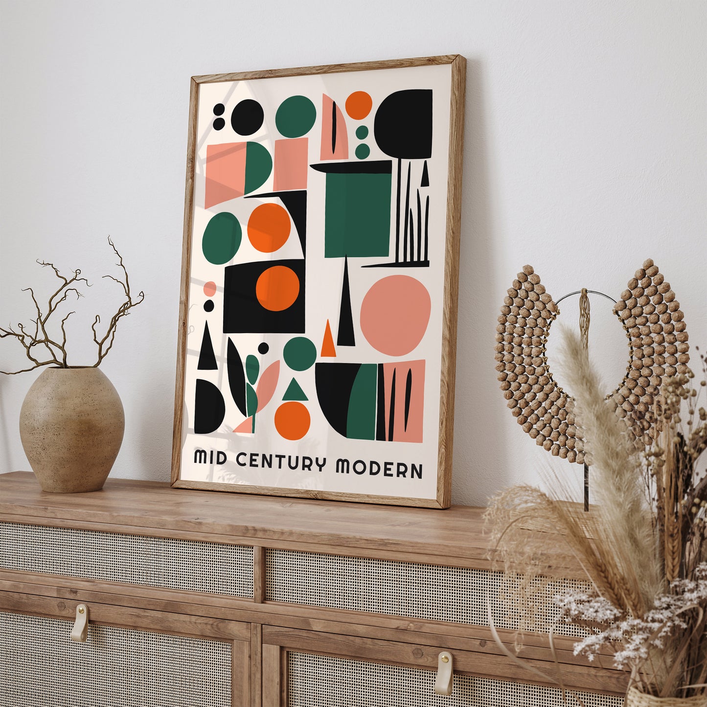 Mid Century Modern Geometric Poster 2024