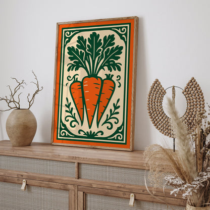 Carrots Vegetable Poster, Farmhouse Kitchen Wall Art