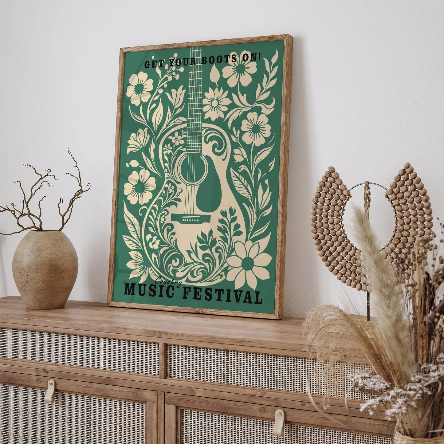 Green Country Music Retro Poster