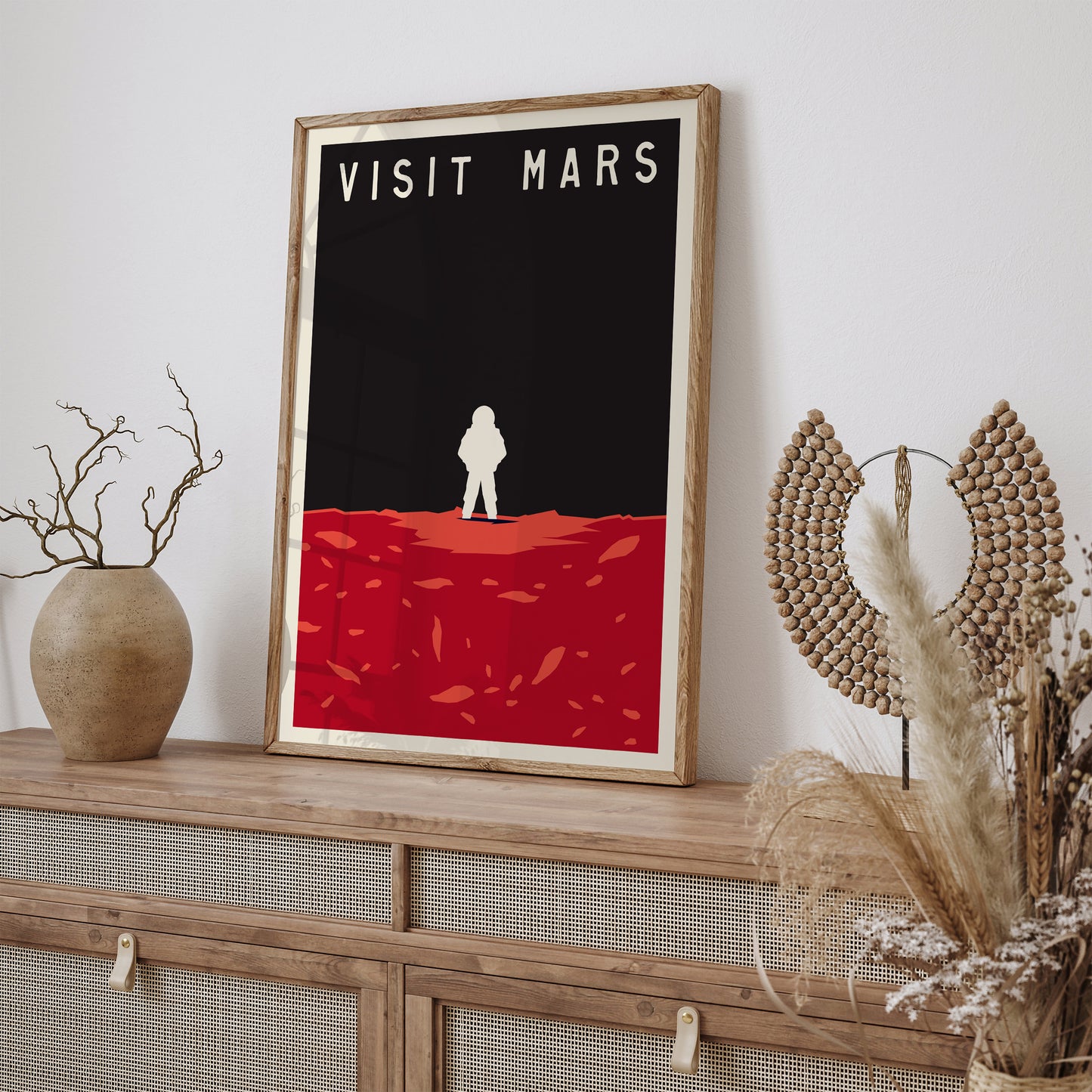 Visit Mars Minimal Space Poster