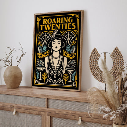 Roaring Twenties Music Poster, Flapper Girl Fashion Print