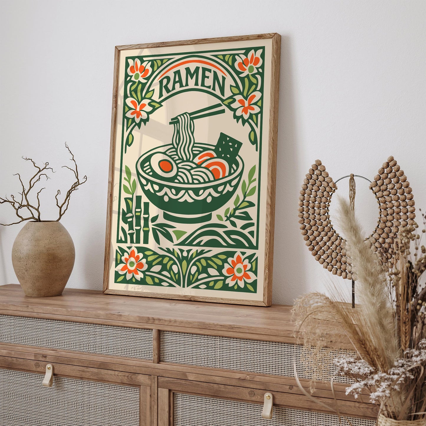 Bowl of Ramen Soup Poster - Japanese Kitchen Wall Art