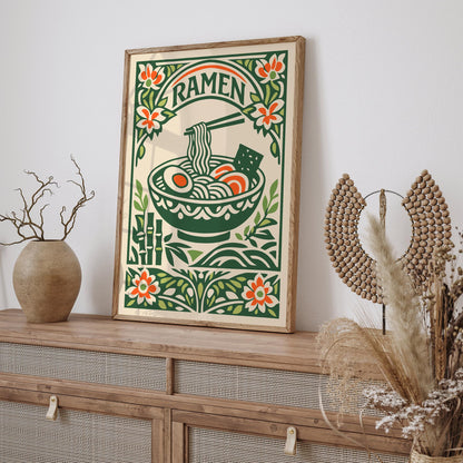 Bowl of Ramen Soup Poster - Japanese Kitchen Wall Art