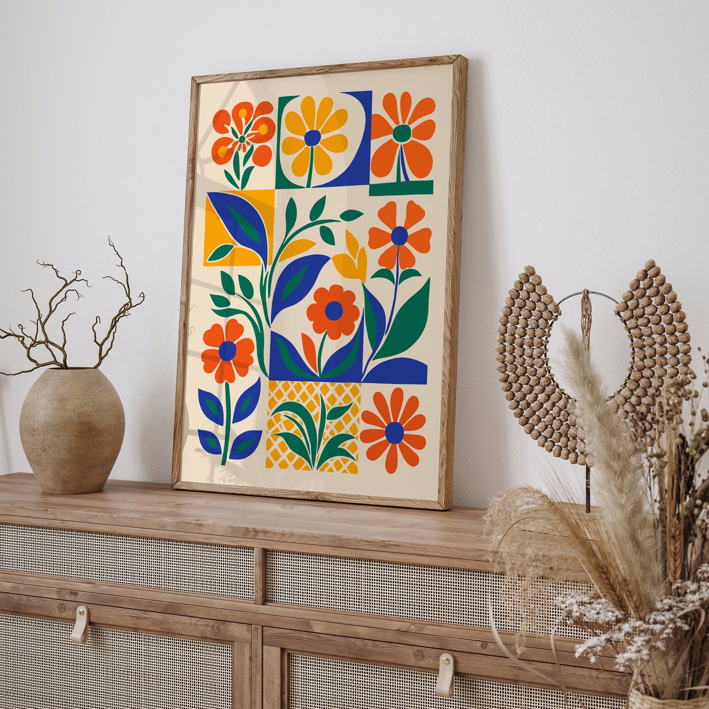 Retro 60s Floral Cut Outs Poster