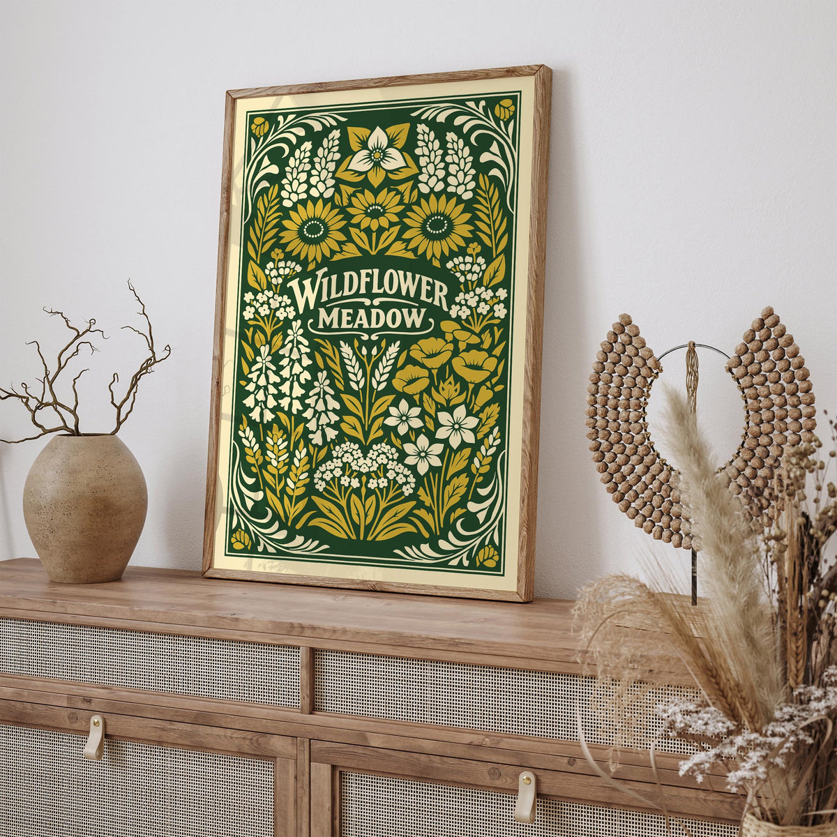 Vintage Wildflower Meadow Botanical Art Poster